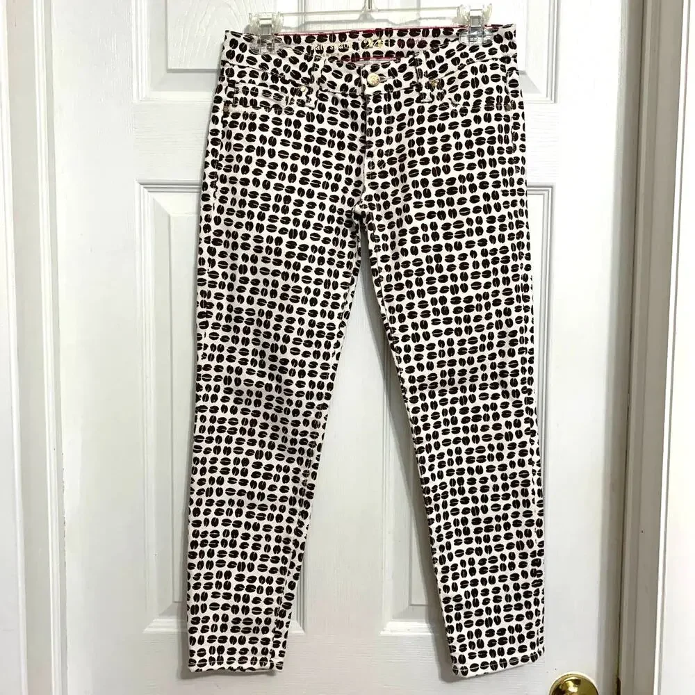 Kate Spade Broome Street Coffee Bean Print Slim Jeans